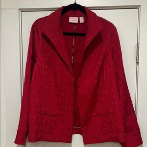 Chico's Vibrant Red Blazer with Beautiful Texture